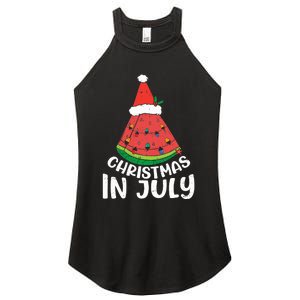 Christmas In July Watermelon Xmas Tree Summer Women's Perfect Tri Rocker Tank