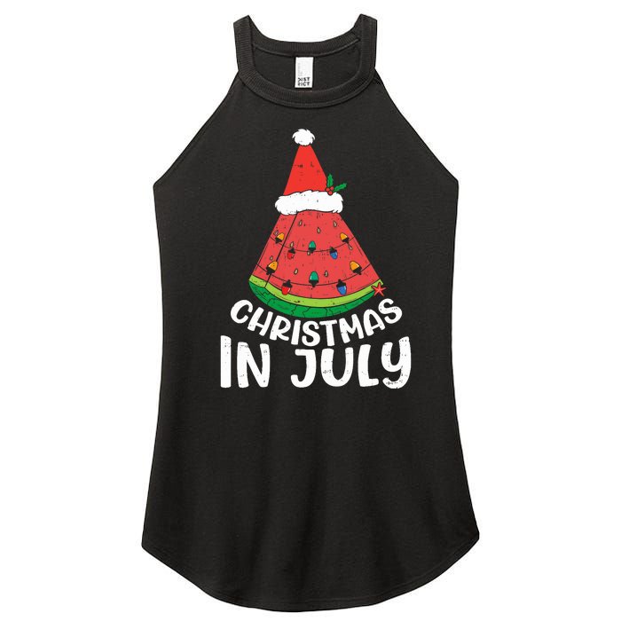 Christmas In July Watermelon Xmas Tree Summer Women's Perfect Tri Rocker Tank