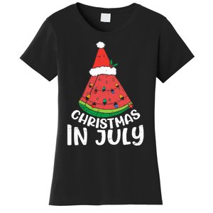 Christmas In July Watermelon Xmas Tree Summer Women's T-Shirt