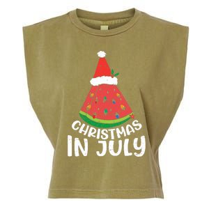 Christmas In July Watermelon Xmas Tree Summer Garment-Dyed Women's Muscle Tee