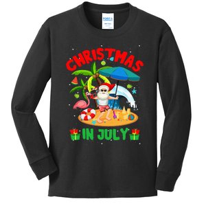 Christmas In July Funny Summer Xmas Kids Long Sleeve Shirt