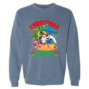 Christmas In July Funny Summer Xmas Garment-Dyed Sweatshirt