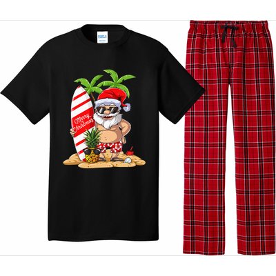 Christmas In July Santa Hawaiian Summer Surf Surfing Surfer Pajama Set