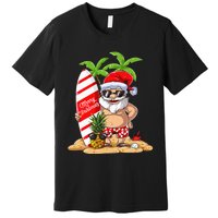 Christmas In July Santa Hawaiian Summer Surf Surfing Surfer Premium T-Shirt