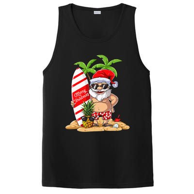 Christmas In July Santa Hawaiian Summer Surf Surfing Surfer PosiCharge Competitor Tank