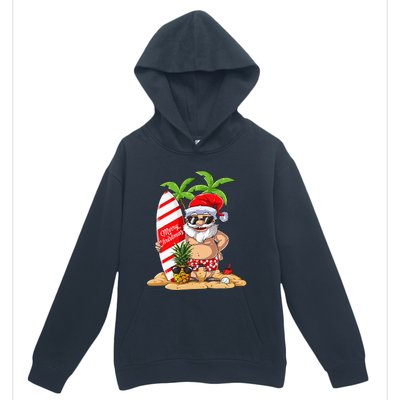 Christmas In July Santa Hawaiian Summer Surf Surfing Surfer Urban Pullover Hoodie