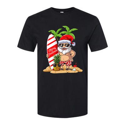 Christmas In July Santa Hawaiian Summer Surf Surfing Surfer Softstyle CVC T-Shirt