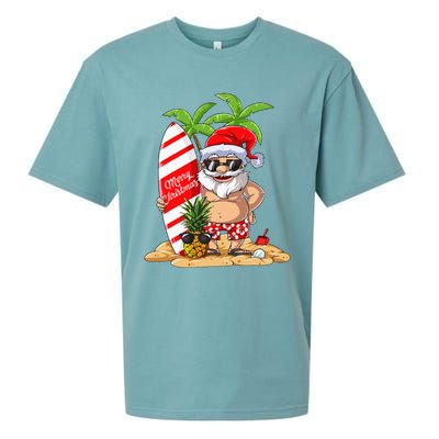 Christmas In July Santa Hawaiian Summer Surf Surfing Surfer Sueded Cloud Jersey T-Shirt