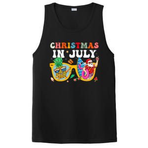 Christmas In July Santa Sunglasses Summer Beach Funny Xmas PosiCharge Competitor Tank