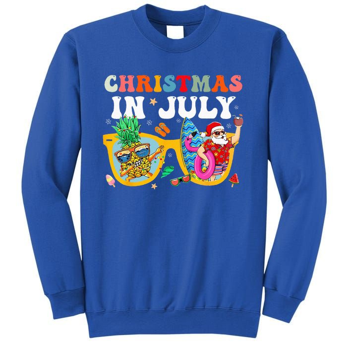 Christmas In July Santa Sunglasses Summer Beach Funny Xmas Sweatshirt