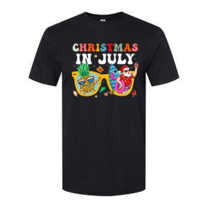 Christmas In July Santa Sunglasses Summer Beach Funny Xmas Softstyle CVC T-Shirt