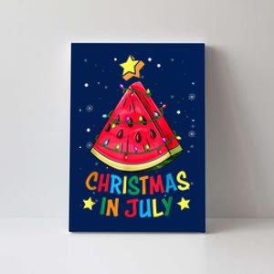 Christmas In July Watermelon Christmas Tree Summer Vacation Canvas