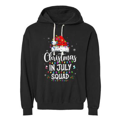 Christmas In July Squad Funny Summer Xmas Garment-Dyed Fleece Hoodie