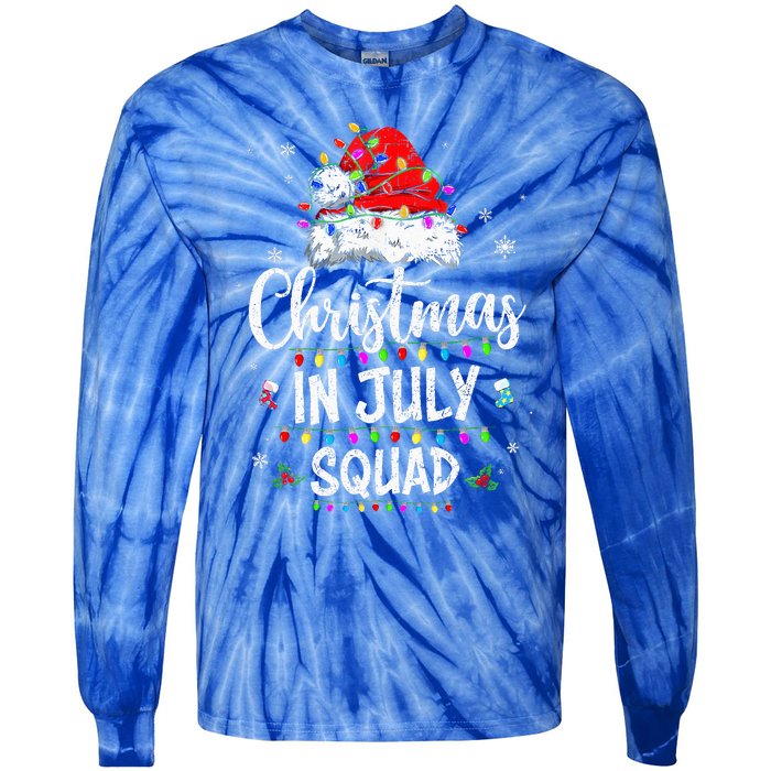 Christmas In July Squad Funny Summer Xmas Tie-Dye Long Sleeve Shirt