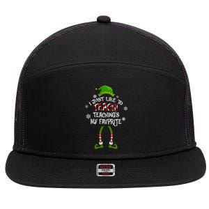 Christmas I Just Like To Teach Teachings My Favorite Cute Gift 7 Panel Mesh Trucker Snapback Hat