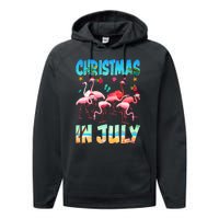 Christmas In July Flamingo Beach Summer Performance Fleece Hoodie