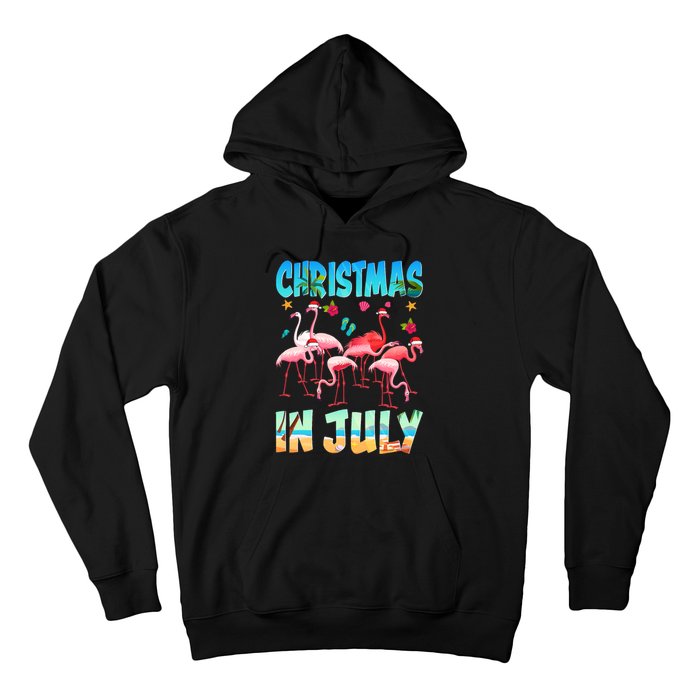 Christmas In July Flamingo Beach Summer Hoodie