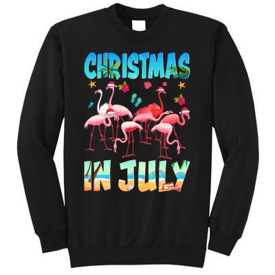 Christmas In July Flamingo Beach Summer Sweatshirt