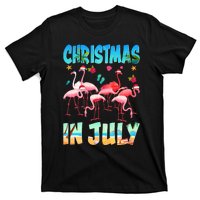 Christmas In July Flamingo Beach Summer T-Shirt