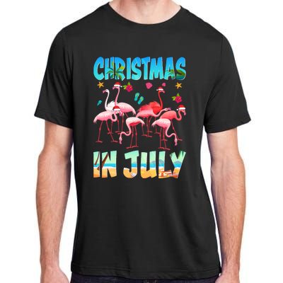 Christmas In July Flamingo Beach Summer Adult ChromaSoft Performance T-Shirt