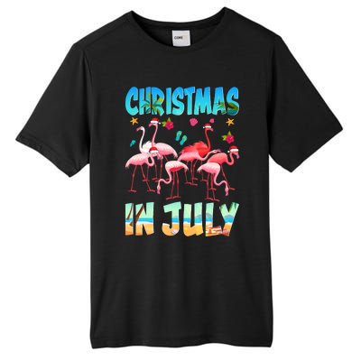 Christmas In July Flamingo Beach Summer Tall Fusion ChromaSoft Performance T-Shirt