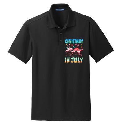 Christmas In July Flamingo Beach Summer Dry Zone Grid Polo