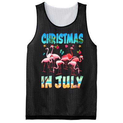 Christmas In July Flamingo Beach Summer Mesh Reversible Basketball Jersey Tank