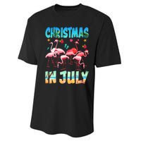 Christmas In July Flamingo Beach Summer Performance Sprint T-Shirt