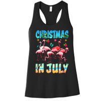 Christmas In July Flamingo Beach Summer Women's Racerback Tank