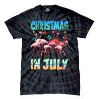 Christmas In July Flamingo Beach Summer Tie-Dye T-Shirt