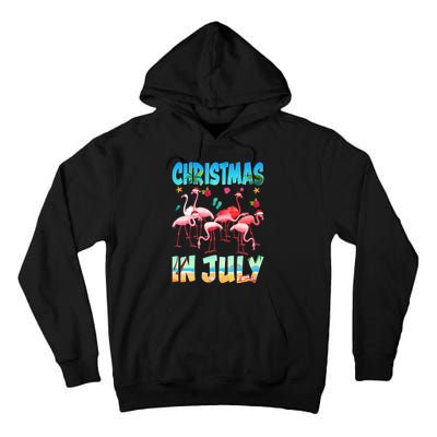 Christmas In July Flamingo Beach Summer Tall Hoodie