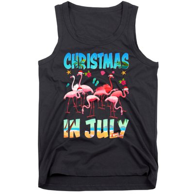 Christmas In July Flamingo Beach Summer Tank Top