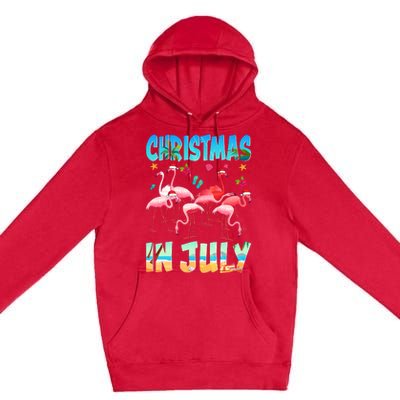 Christmas In July Flamingo Beach Summer Premium Pullover Hoodie