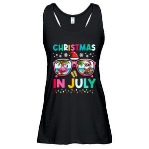 Christmas In July Flamingo Santa Beach Summer Hawaii Ladies Essential Flowy Tank