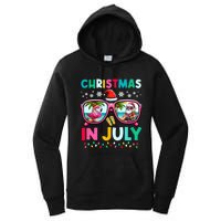 Christmas In July Flamingo Santa Beach Summer Hawaii Women's Pullover Hoodie