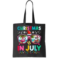 Christmas In July Flamingo Santa Beach Summer Hawaii Tote Bag