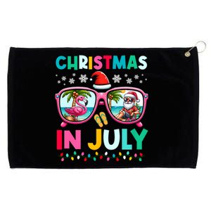 Christmas In July Flamingo Santa Beach Summer Hawaii Grommeted Golf Towel