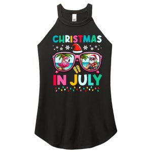 Christmas In July Flamingo Santa Beach Summer Hawaii Women's Perfect Tri Rocker Tank