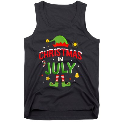 Christmas In July Funny Elf For Summer Xmas Tank Top