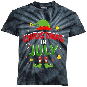 Christmas In July Funny Elf For Summer Xmas Kids Tie-Dye T-Shirt