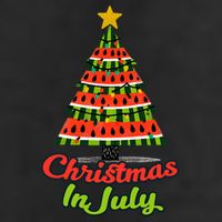 Christmas In July Watermelon Tropical Xmas Tree Summer Tank Top 7 Panel Mesh Trucker Snapback Hat