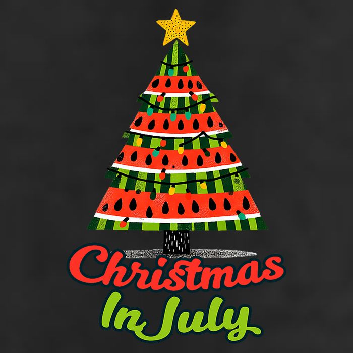 Christmas In July Watermelon Tropical Xmas Tree Summer Tank Top 7 Panel Mesh Trucker Snapback Hat