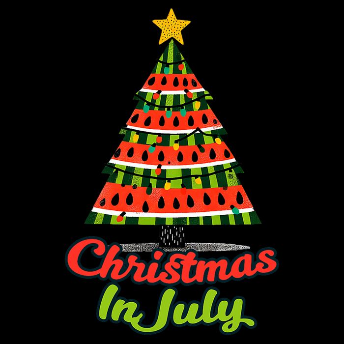 Christmas In July Watermelon Tropical Xmas Tree Summer Tank Top Zip Tote Bag