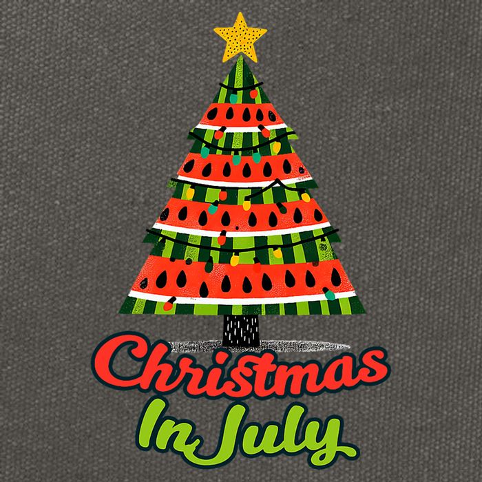 Christmas In July Watermelon Tropical Xmas Tree Summer Tank Top Cotton Canvas Backpack