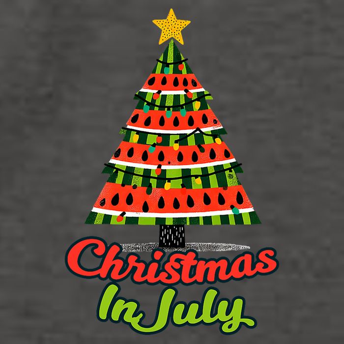 Christmas In July Watermelon Tropical Xmas Tree Summer Tank Top Vector Backpack