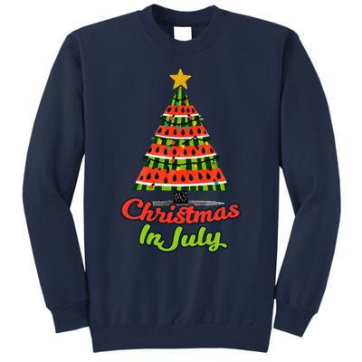 Christmas In July Watermelon Tropical Xmas Tree Summer Tank Top Tall Sweatshirt