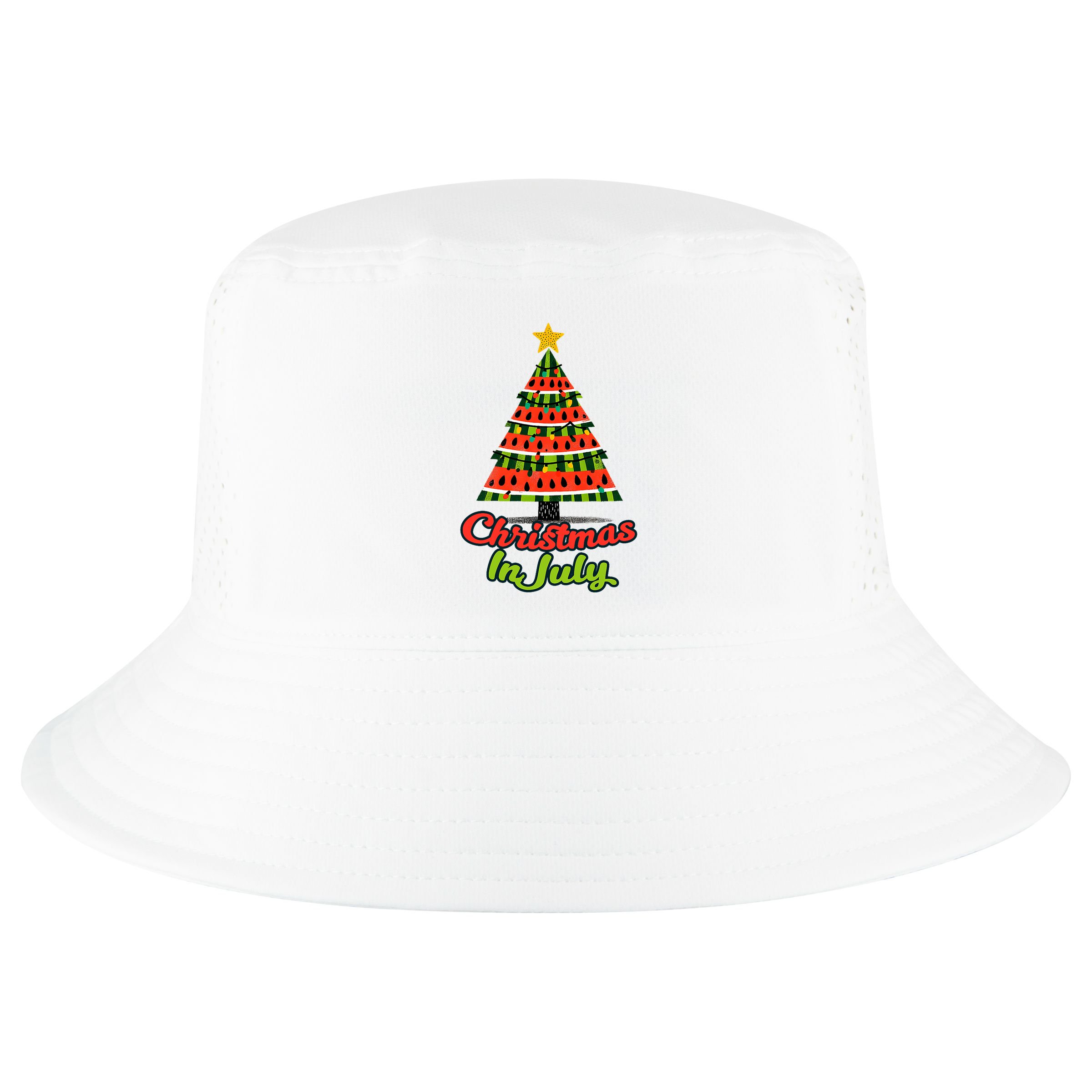 Christmas In July Watermelon Tropical Xmas Tree Summer Tank Top Cool Comfort Performance Bucket Hat