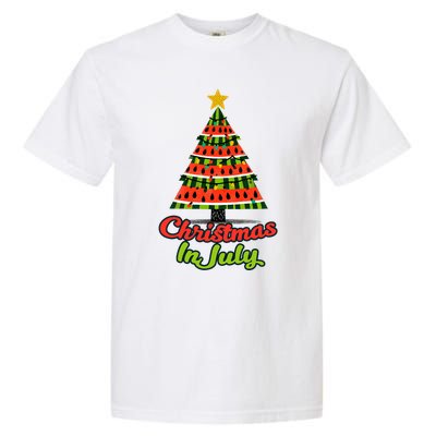 Christmas In July Watermelon Tropical Xmas Tree Summer Tank Top Garment-Dyed Heavyweight T-Shirt