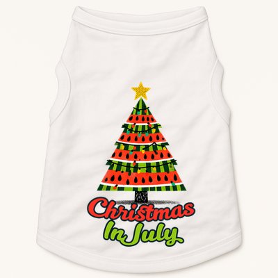 Christmas In July Watermelon Tropical Xmas Tree Summer Tank Top Doggie Tank