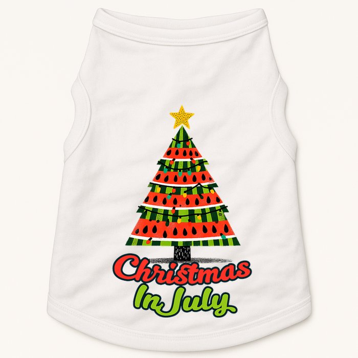 Christmas In July Watermelon Tropical Xmas Tree Summer Tank Top Doggie Tank